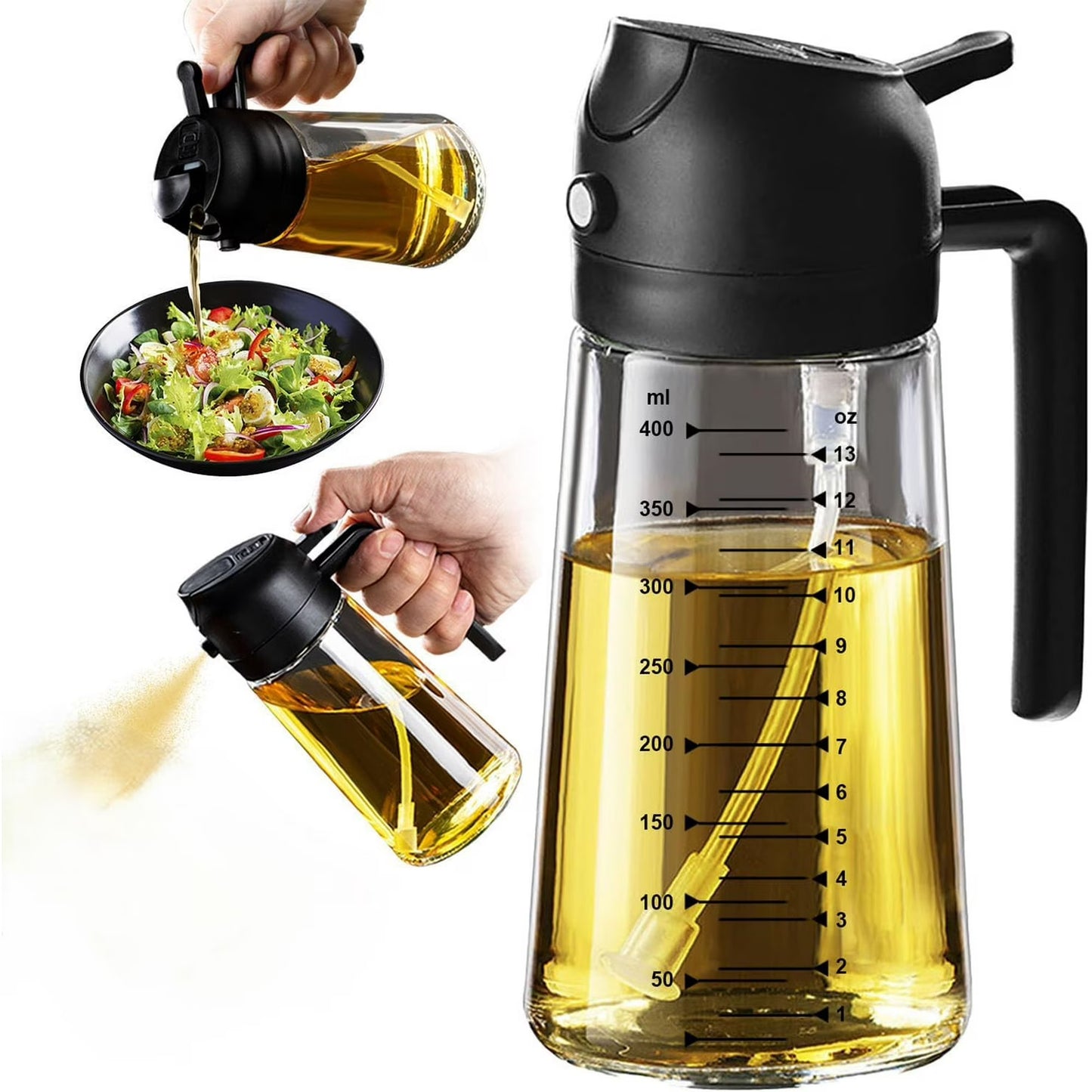SparkAndSurprises™ 2-in-1 Olive Oil Sprayer & Dispenser – 16oz