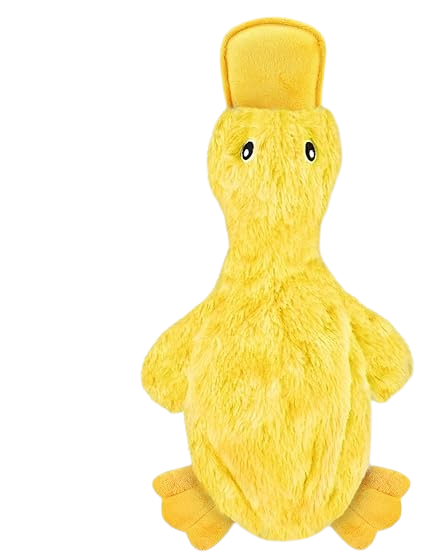 SparkAndSurprises™ Interactive Squeaky Duck Dog Toy – No-Stuffing (Yellow)