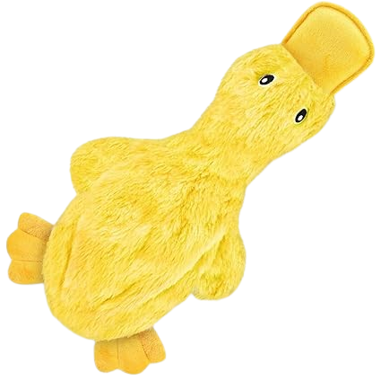SparkAndSurprises™ Interactive Squeaky Duck Dog Toy – No-Stuffing (Yellow)