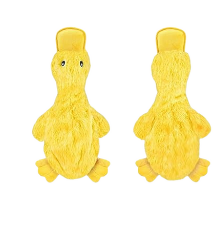 SparkAndSurprises™ Interactive Squeaky Duck Dog Toy – No-Stuffing (Yellow)