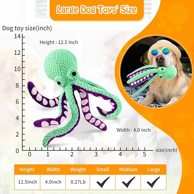 SparkAndSurprises Plush Squeaky Dog Toy – Soft Chew Toy for All Dog Sizes