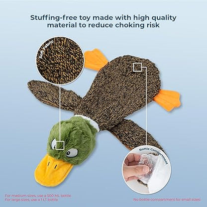 Spark & Surprises™ Stuffless Squeaky Duck Dog Toy