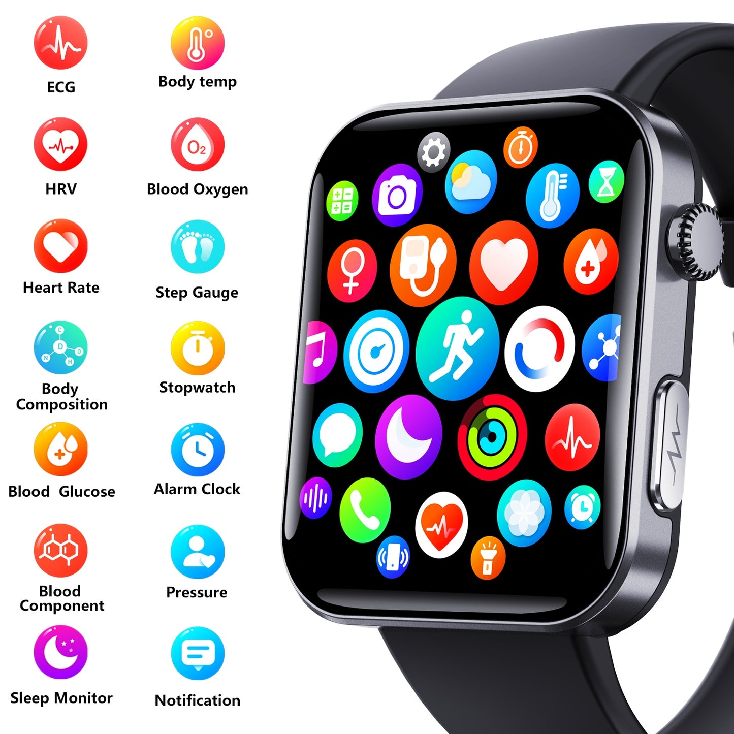 Spark & Surprises™ Smart Fitness Watch – Bluetooth Call, Health Monitoring & 7-Day Battery