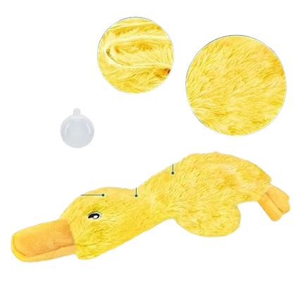 SparkAndSurprises™ Interactive Squeaky Duck Dog Toy – No-Stuffing (Yellow)