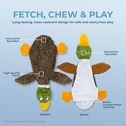 Spark & Surprises™ Stuffless Squeaky Duck Dog Toy