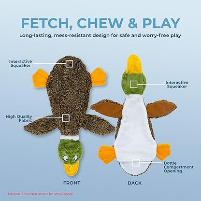 Spark & Surprises™ Stuffless Squeaky Duck Dog Toy