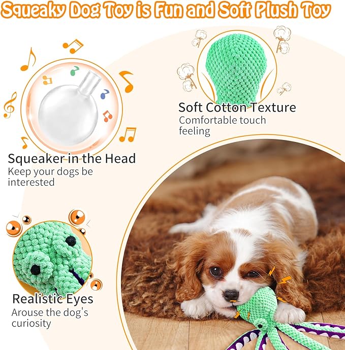 SparkAndSurprises Plush Squeaky Dog Toy – Soft Chew Toy for All Dog Sizes