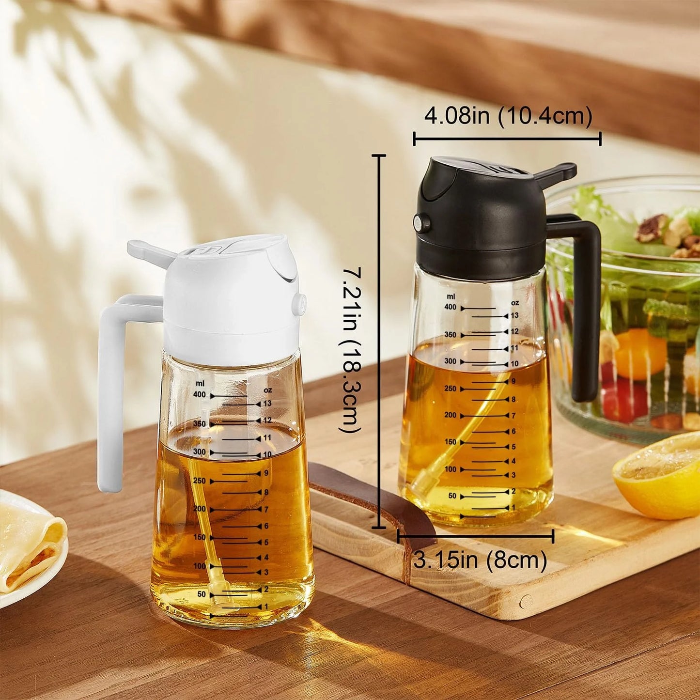 SparkAndSurprises™ 2-in-1 Olive Oil Sprayer & Dispenser – 16oz