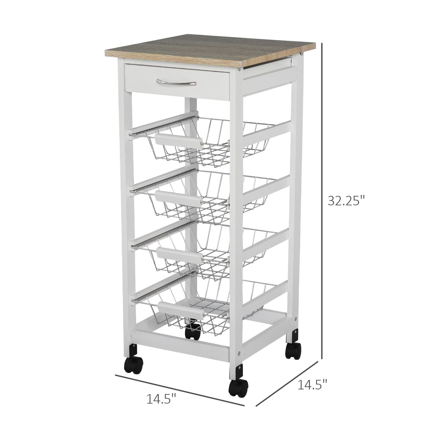 Spark & Surprises™ Mobile Kitchen Cart – Multi-Purpose Storage Trolley with Wheels for Kitchen & Home