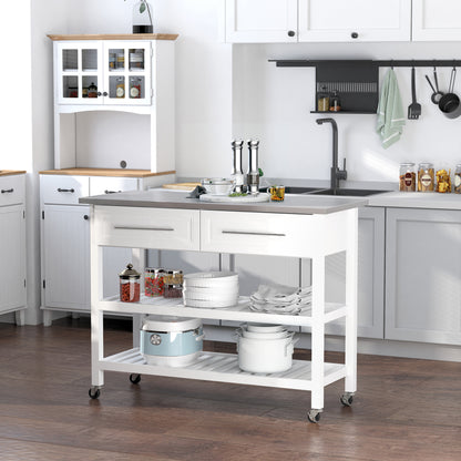 SparkAndSurprises™ Kitchen Island with Stainless Top