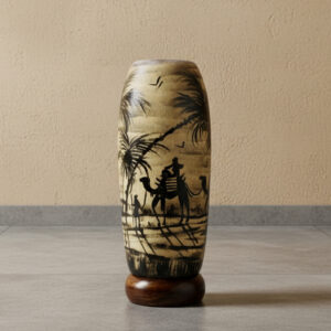 Desert Tales – Camel Skin Lamp with Multani Pottery Touch