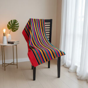 Boho Woven Throw – Multicolor Stripes