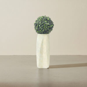 Sculpted Fluted Vase – Travertine Collection