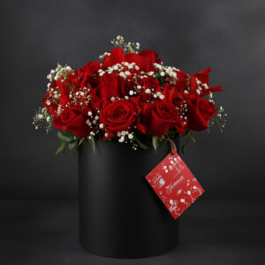 A Classy Blend – Red & White Chrysanthemums