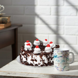 2lb Black Forest Cake & New Year Mug Gift Set