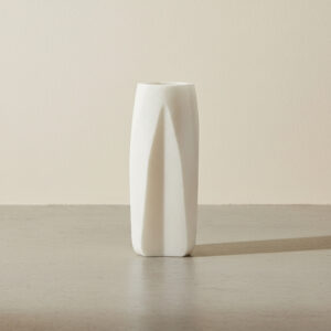 Sculpted Fluted Vase – Travertine Collection