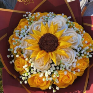 Silk Rose Elegance with Sunflower Touch