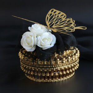 Elegant Golden Gift Box with Baklava & Barfi by Coffee Planet